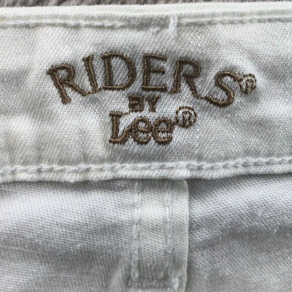 Riders By Lee Women Capri Jeans 12 Medium Straight Leg Casual White Denim Summer - Picture 3 of 15